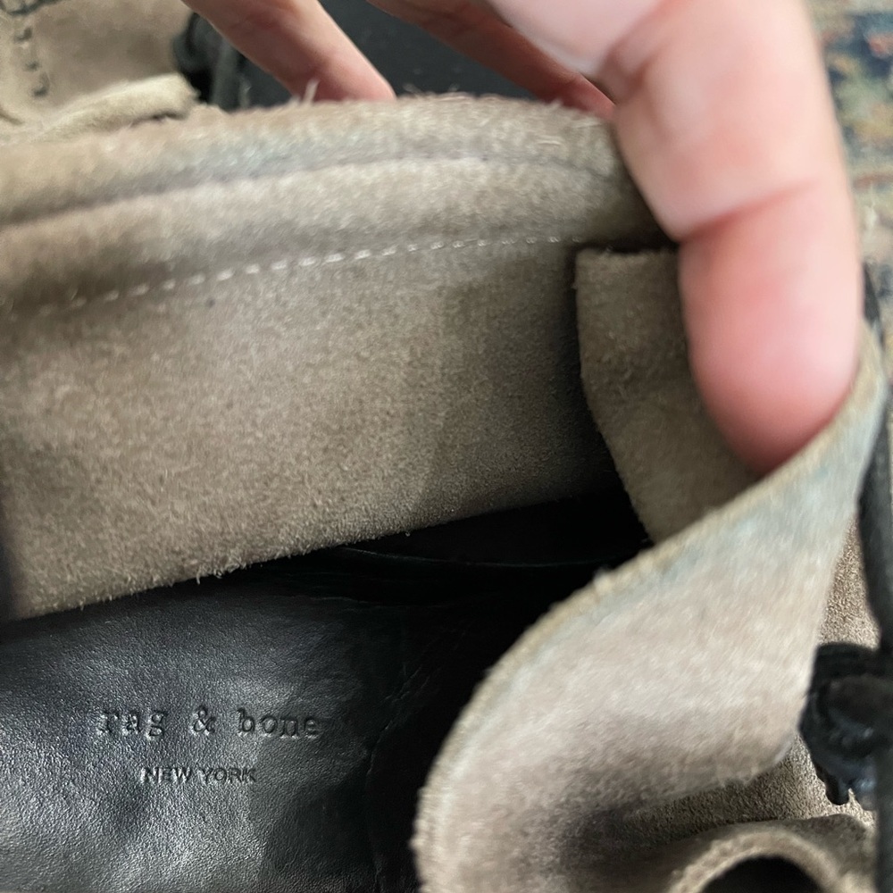 Rag & Bone Ankle Bootie Boot sz 7 Suede Leather Fringe Moc Pull-on Slip-on 37 - Picture 8 of 8